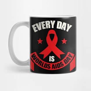 Red ribbon of awareness Mug